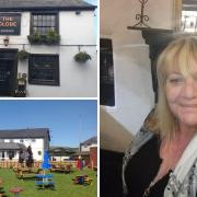 VICTIMISED: The Miners’ Arms (bottom left), The Globe (top left) and landlady Kathy Hargreaves.