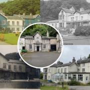 The stables (centre) with various stages of the property. Photos APD