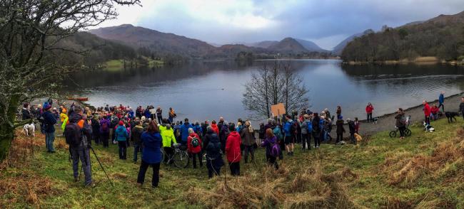 Protesters gathered at Grasmere at the weekend