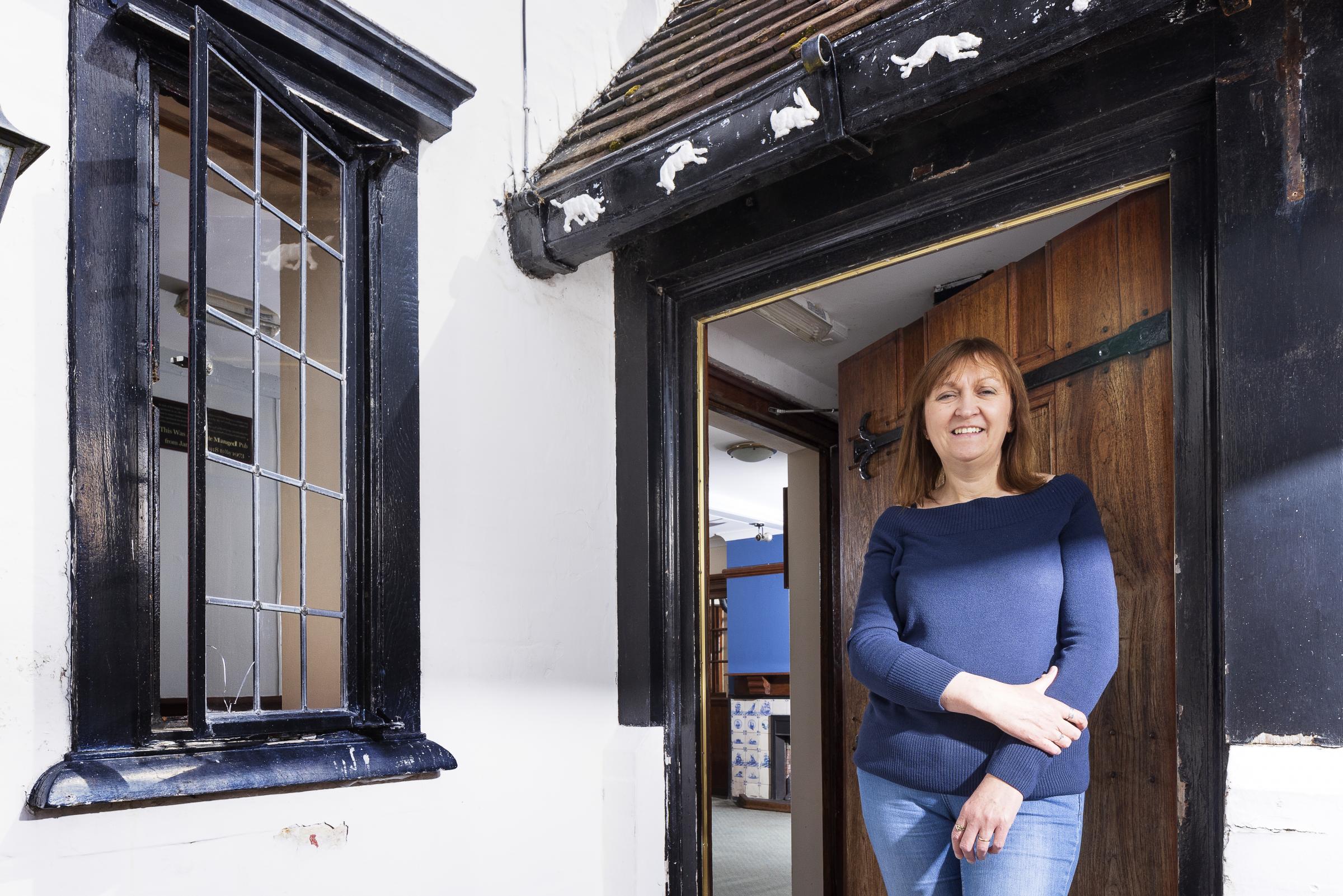 Joy: Spinners Arms landlady, Alison Davis, is excited to see her customers again 