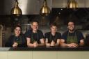 The kitchen team at Pentonbridge Inn Paige Hill, Demi Chef de Partie; Chris Archer, Head Chef; Sam Holroyd, Chef de Partie; Arran Seymour, Sous Chef