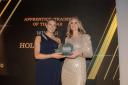 Holly Moxon wins the Apprentice/Trainee of the Year award.
Left to right Holly Moxon is presented with the Apprentice/Trainee of the Year award by Hannah Heslop from sponsors David Allen.