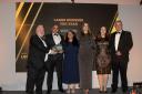 McMenon Engineering Service Ltd wins the large Business of the Year award sponsored by TSP Engineering.
John Coughlan from sponsors TSP Engineering presents the award to Anand Puthran, Shiby Bernard, Claire Rayment, Helen Thomson and John Edmondson