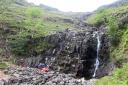 Rescue teams at Stickle Ghyll where  man fells whilst scrambling