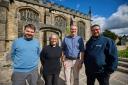 VolkerStevin project manager, Richard Birchall, Revd Canon Shanthi Thompson, Environment Agency senior archaeologist, Steve Dean and Dave Jackson, Wardell Armstrong
