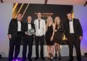 Chris Lamont from sponsors Lamont Pridmore presents the Family Business of the Year award to K&S McKenzie Ltd.
Left to right. Chris Lamont with Stuart, Alistair and Brandan McKenzie, India Thomlinson and Lisa McKenzie