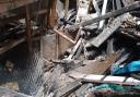 Debris inside the derelict Central Plaza Hotel