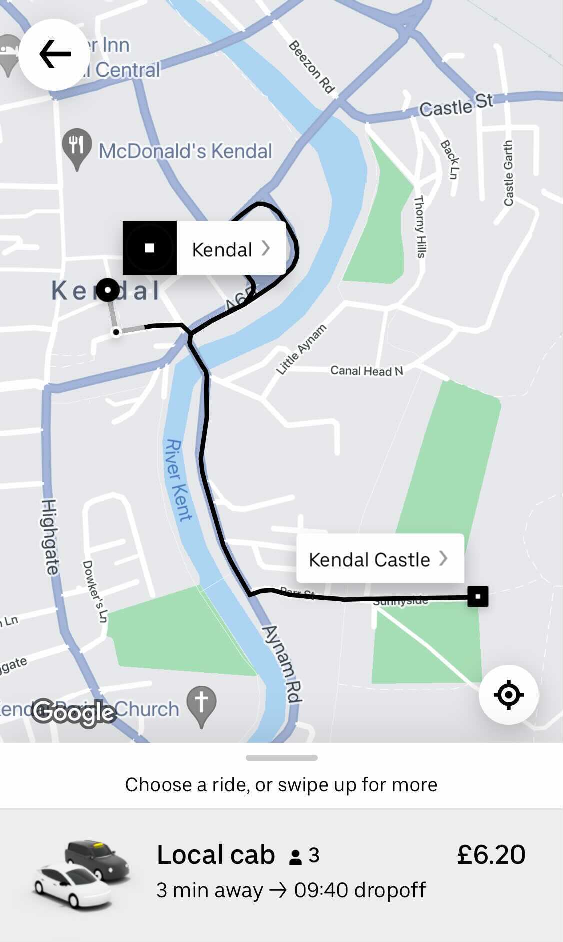 EXAMPLE: Kendal Local Cab