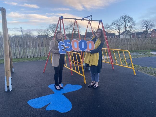 Lauren Graham, Persimmon Homes field sales manager, presented £5,000 of Building Futures funding to Eleanor Vines, fundraising manager for Jigsaw, Cumbria’s Children’s Hospice.