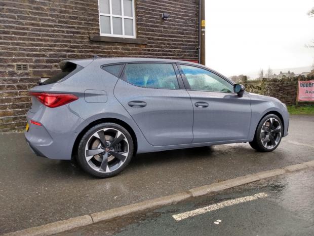 In Cumbria: The Cupra Leon on test during stormy conditions 