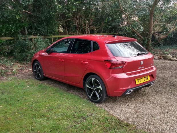 In Cumbria: The bright read paintwork of the SEAT Ibiza really catches the eye in these images 
