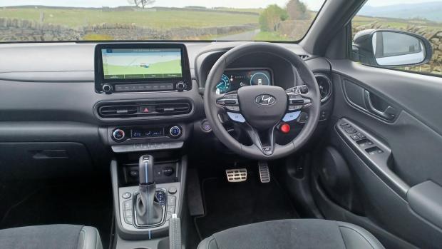 In Cumbria: The Kona N's sporty interior is also appealing 