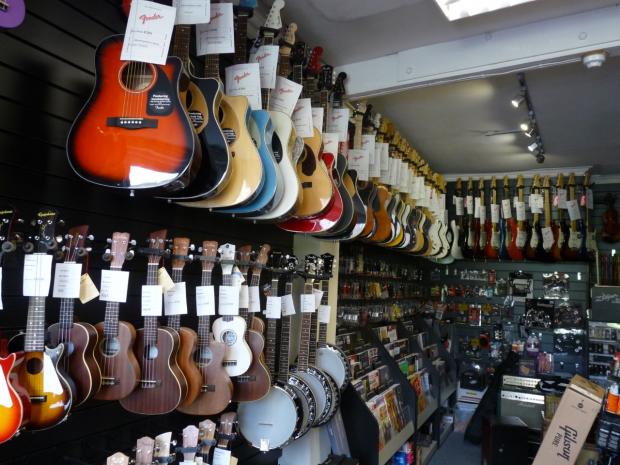 In Cumbria: Walls of guitars. 