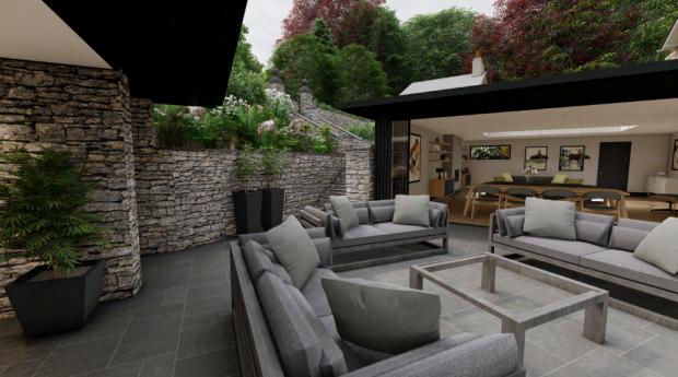 In Cumbria: Outside and covered seating areas feature