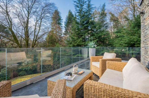 In Cumbria: The property's balcony
