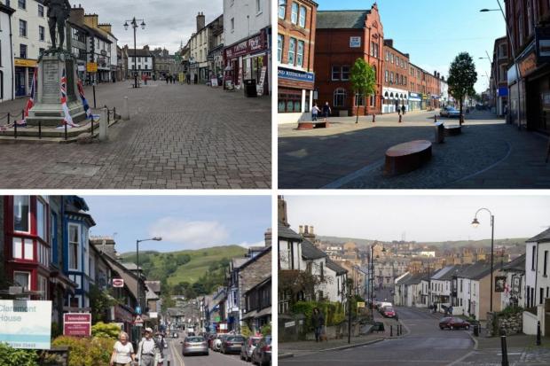 The new unitary authority will take in, amongst other areas, (top left, clockwise) Kendal, Barrow, Dalton, Ambleside