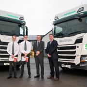 Aiden Nelson, Liam Bell, finance director Dave Lindop, of AW Jenkinson Transport Limited and Robin Brown, of SP Training