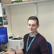 Jenson Moon, a business administration apprentice within the NHS