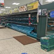 Empty shelves in Barrow’s Tesco