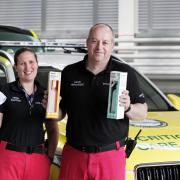Doctor Kate Allen and paramedic Steve Miles with the new cleaning equipment at the Great North Air Ambulance Service. Photograph: Stuart Boulton.