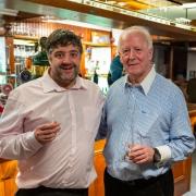 CHEERS: Phil Walker (left) and 'whisky legend' Billy Walker at Kendal's New Union pub. Picture: Ian Wood Photography