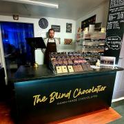 CHEF: Stuart Hann, founder of The Blind Chocolatier in his shop in Staveley
