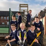 St George's primary in Barrow in the garden transformed by BAE Systems apprentices